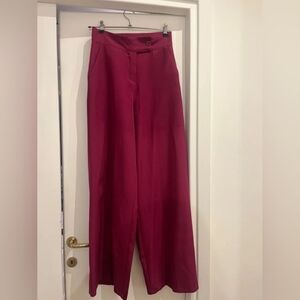 Uniqlo Deep Red Women's Wide-Leg Pants
